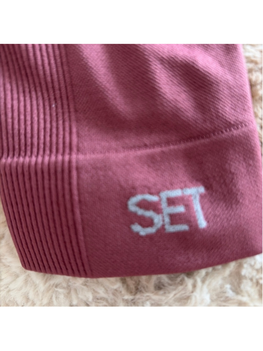Women's SET ACTIVE Mauve Ribbed Leggings Size S - Picture 4 of 4